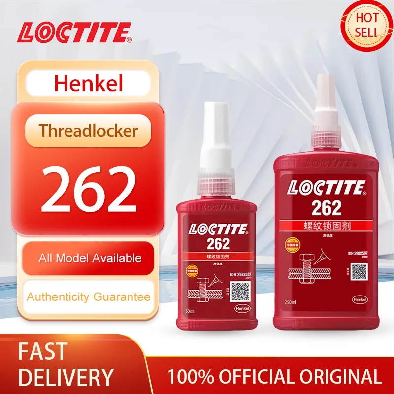 100% Original Loctite 262 pegamento de tornillo rojo de alta resistencia fijador de tornillo de pegamento anaeróbico