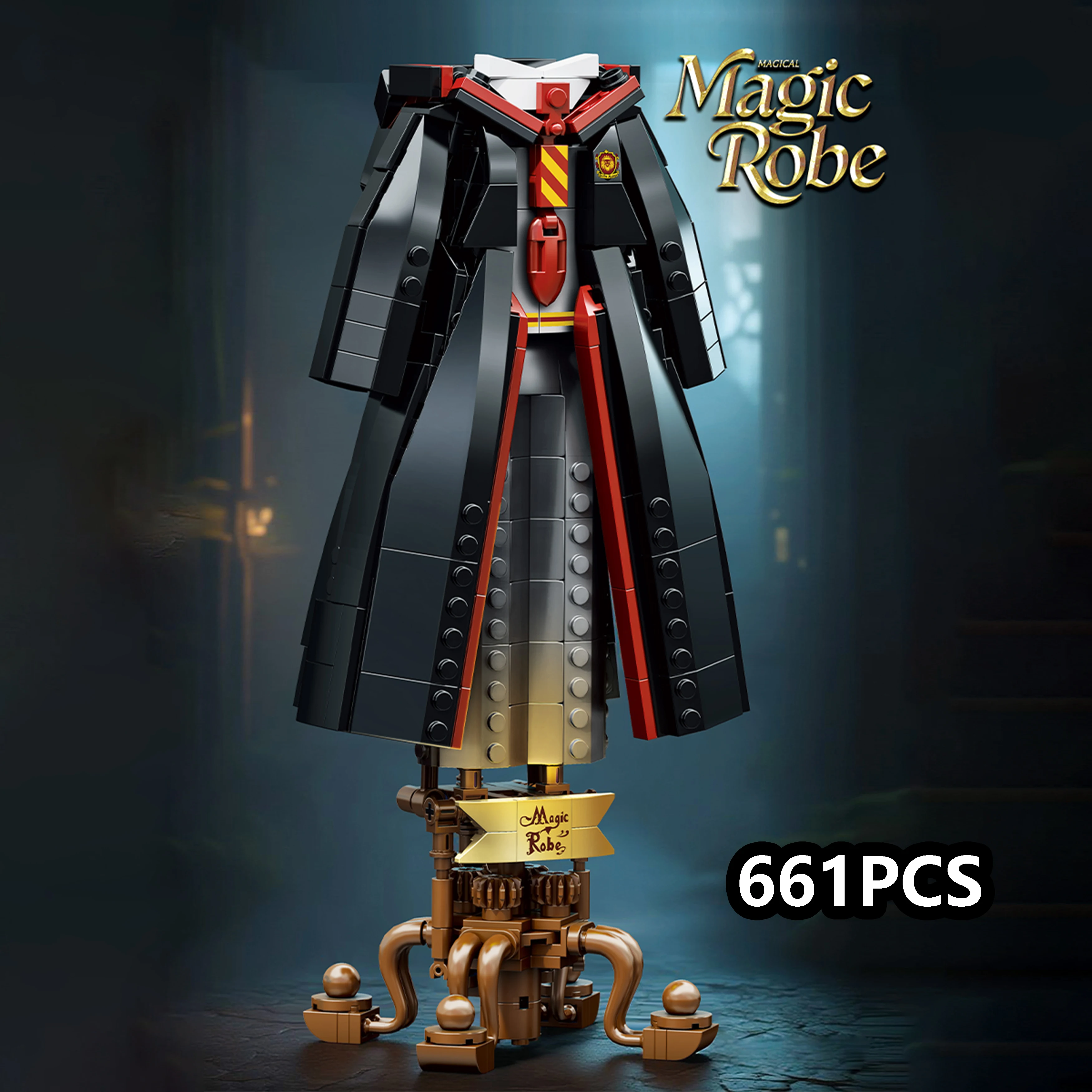 661PCS 마법사 로브 마법의 세계 블록 모델 수집용 디스플레이 세트 팬 및 수집가를 위한 상징적 액세서리
