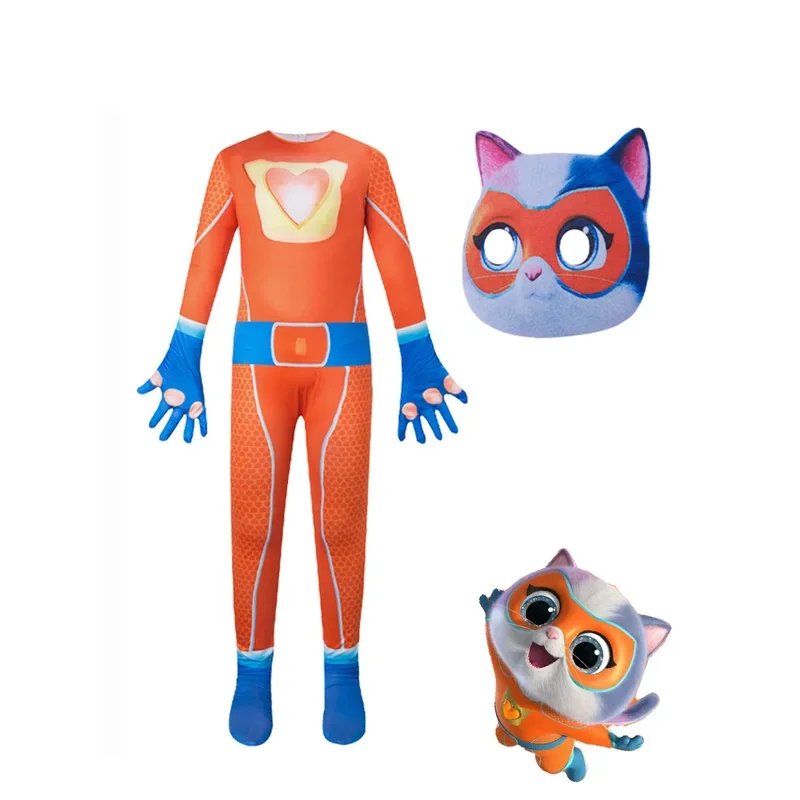 Juego Anime Super Kitties mono juego de rol ropa ajustada niño niña trajes de espectáculo escénico ropa Super Cat Body