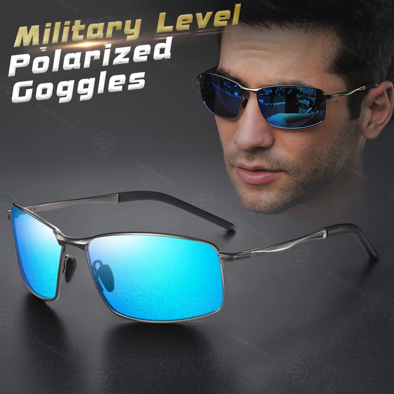 CoolPandas nowe spolaryzowane męskie okulary przeciwsłoneczne ze stopu niebieskie lustrzane soczewki męskie okulary przeciwsłoneczne okulary fotochromowe gogle UV400 Gafas De Sol