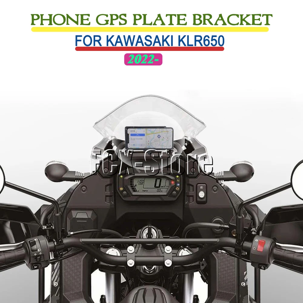 New Motorcycle Accessories Stand Holder Phone Mobile Phone GPS Plate Bracket Phone Holder USB For Kawasaki KLR650 klr 650 2022 +