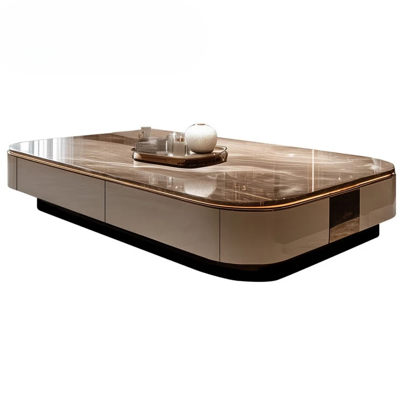 Marble coffee table, large flat living room for home use
