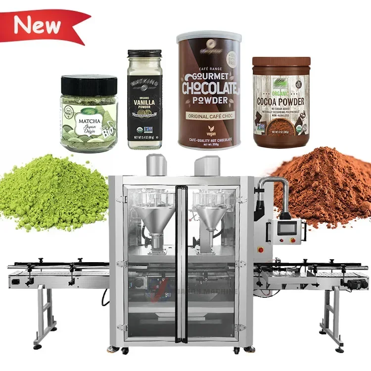 Automatic Vanilla Powder Glass Jar Filling Machine Chocolate Cocoa Matcha Powder Bottle Filling Machine