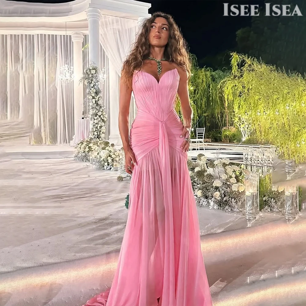 

Exqusite Evening Dresses Chiffon Bospoke Backless Gala Gown Strapless Wedding Guest Dress for Women V-Neck Prom Dress Customized
