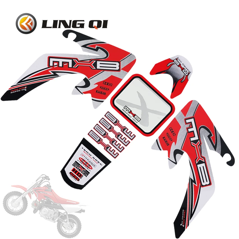 LINGQI RACING 자동차 아플리케 스티커, CRF50 소형 독수리 오토바이에 적합, 밝은 색상, 다양한 스타일 자유롭게 매치 가능