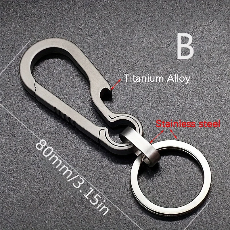 Titantium Karabiner-Schlüsselanhänger, Karabinerhaken, Schlüsselanhänger, Schlüsselhalter mit Flaschenöffner für Camping, Wandern, Angeln, Reisen, Outdoor