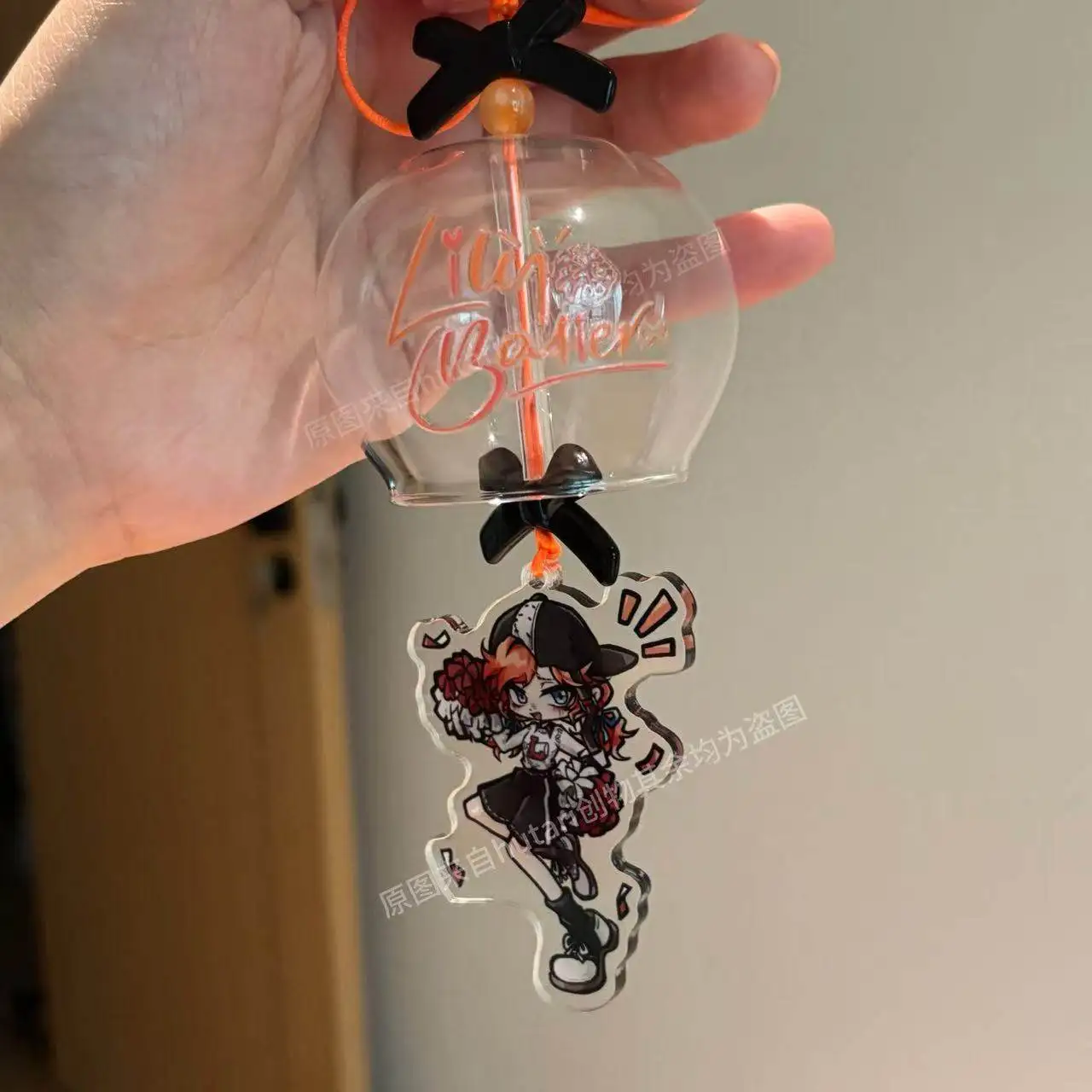 Campanella a Vento in Vetro Trasparente con Graffiti, Cosplay Anime Identity V, Accessorio per Camera da Letto, Regalo per Fan