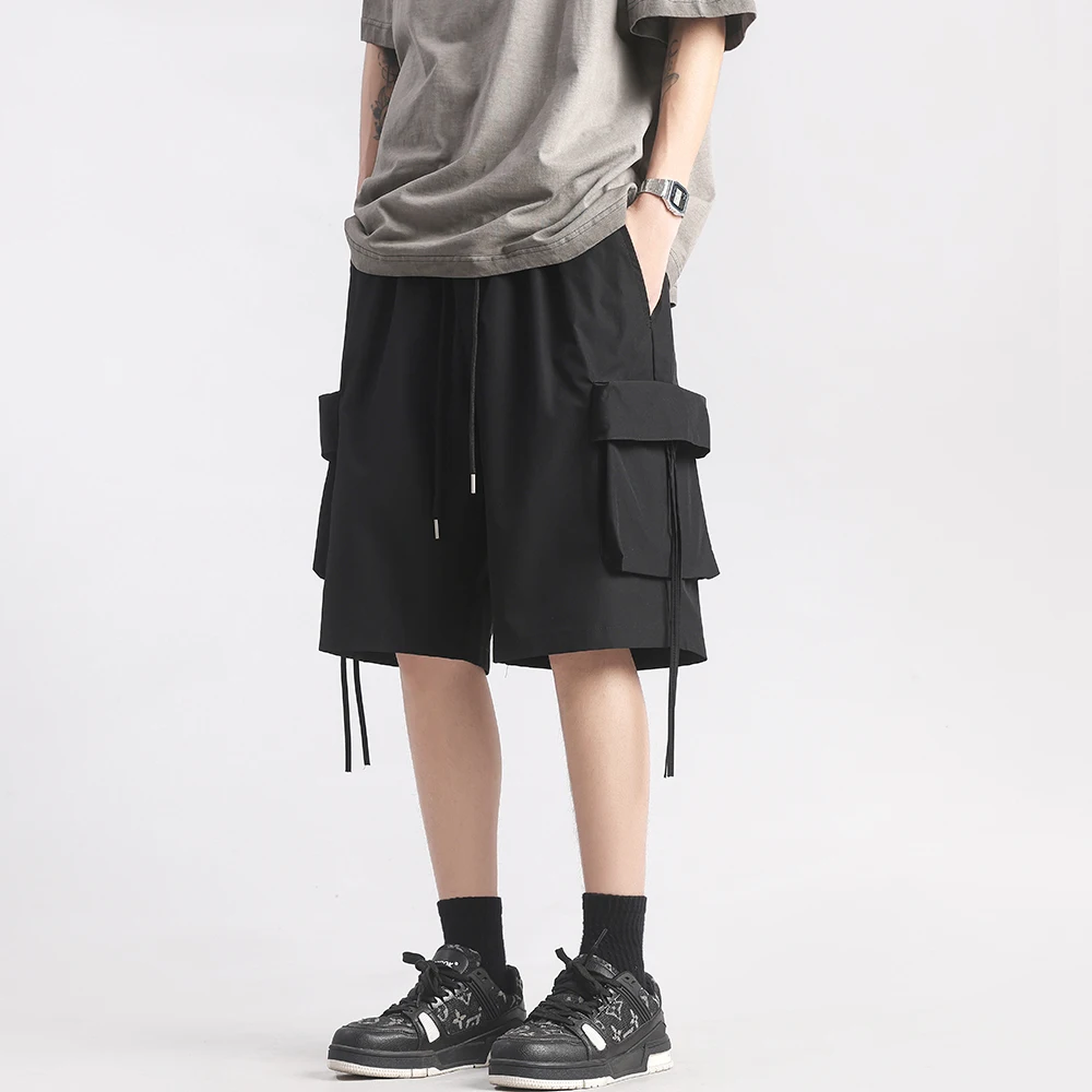 

Мужские летние тонкие дышащие спортивные шорты для активного отдыха, быстросохнущие, прямые, с множеством карманов, рабочая одежда