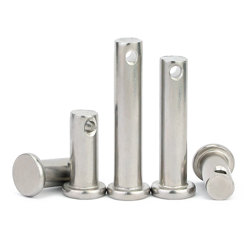 304 Stainless Steel M3 M4 M5 M6 M8 M10 Flat Head With Hole Cylindrical Pin Shaft Positioning Pins Each Set Comes With Split Pins