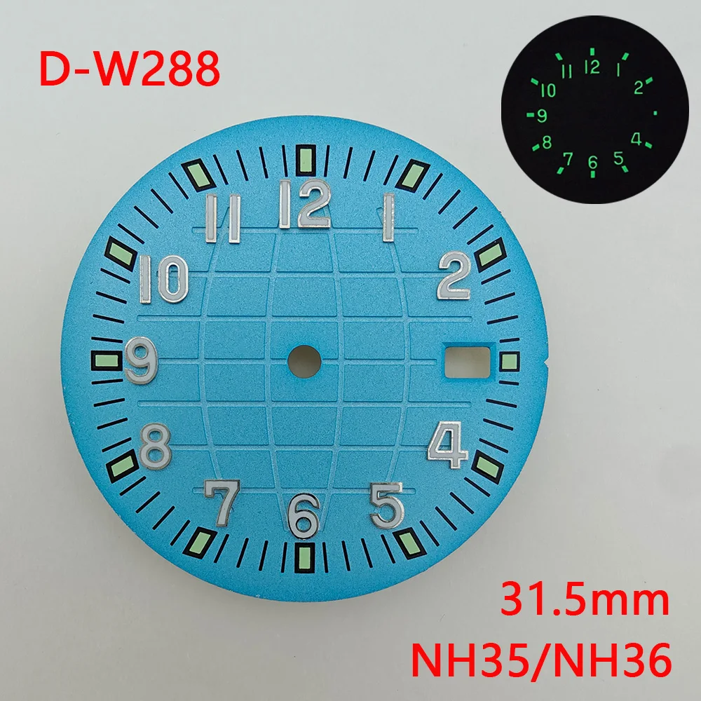 Esfera NH35 de 31,5mm, accesorio de reloj con gradiente, logotipo personalizado, adecuado para movimiento NH35