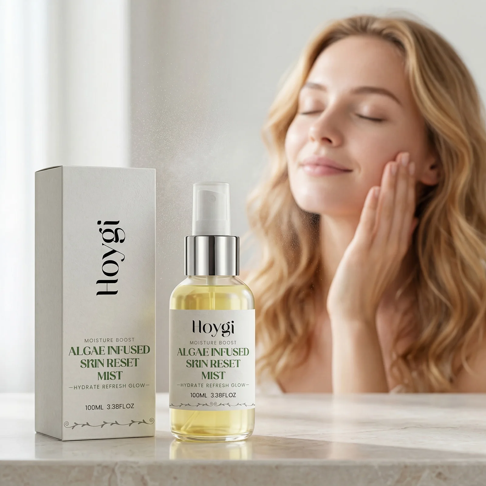 Seaweed Rejuvenating Essence Spray, Moisturizing and Caring for Facial Skin, Dry, Delicate, Silky, Refreshing and Easy To Absorb