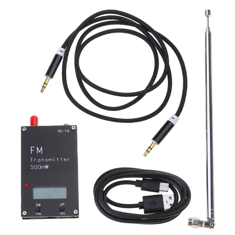 Imagem -02 - Transmissor fm Som Estéreo Entrada 500mw 88108mhz com Função Memória Porta Tipoc 320 Frequências Transmissor para