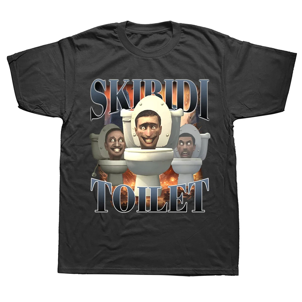 Retro Skibidi Wc Lustige Meme T Hemd Mann Mode Hohe Qualität Oansatz T-shirts Sommer Unisex Harajuku Übergroßen Baumwolle T-shirt – Detail 2