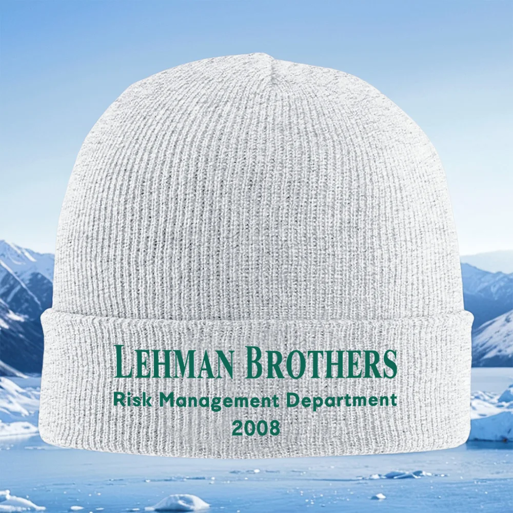 ليمان براذرز قسم المخاطر 2008 الرجال النساء للجنسين محبوك قبعة قبعة صوفية قبعة الشتاء الحرارية الدافئة عيد الميلاد في الهواء الطلق Cycl