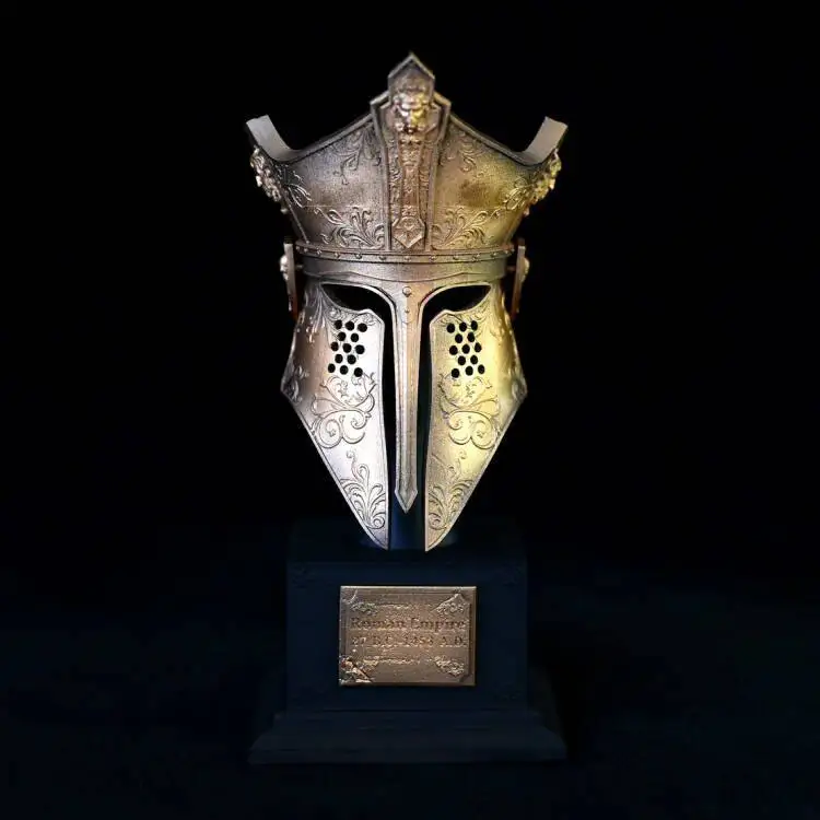 125MM Ancient Roman Pope Helmet Handmade Epoxy Resin Miniature Desk Sculpture Home Office Gift