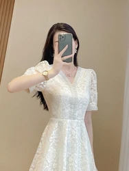 Woman Dress Midi Birthday Dresses for Women Formal Occasion White Elegant Luxury Beautiful Harajuku High Quality Outfits New In