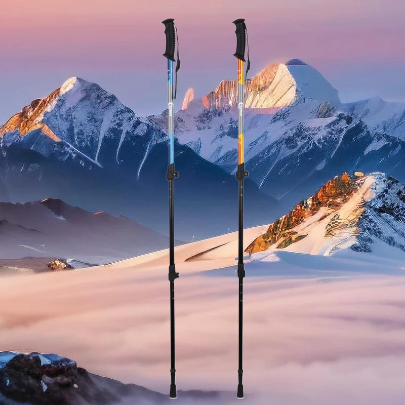61–135 cm, teleskopisch verstellbarer Wanderstock aus Aluminiumlegierung, leichter Trekkingstock für Outdoor-Camping, Bergsteigen, Wanderer