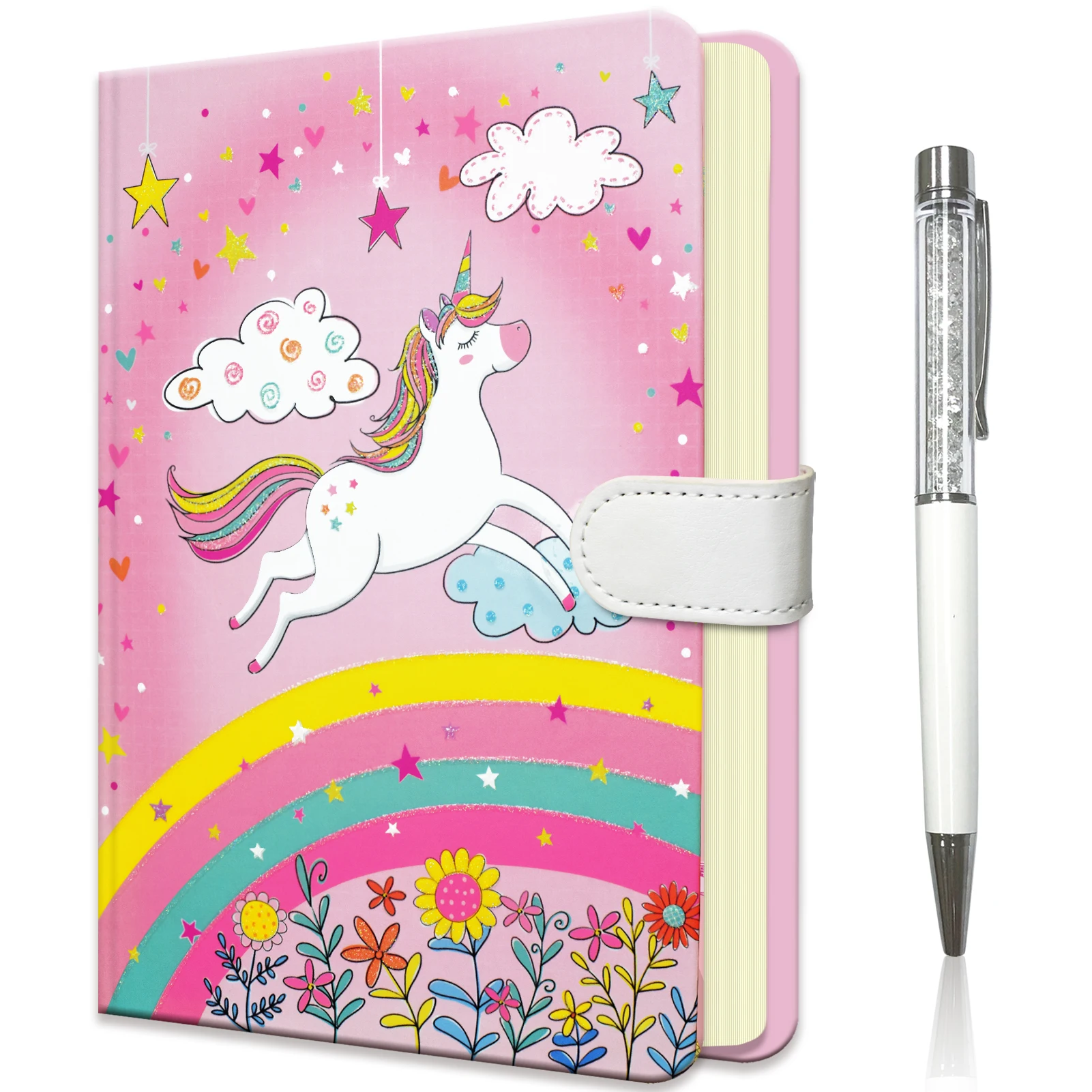 A5 Journal for Girls Set - Gift for Teen, Kids - Diary with Magnetic Closure, 192 Pages for writing, Hardcover Lined Notebook