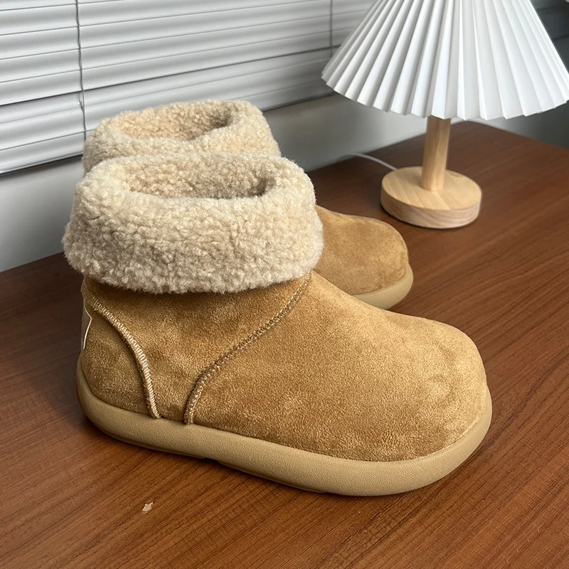 

Winter Thick Soled Couple Snow Boots Classic Warm Cold Resistant Thick Soled Non Slip Fashionable Boken Boots