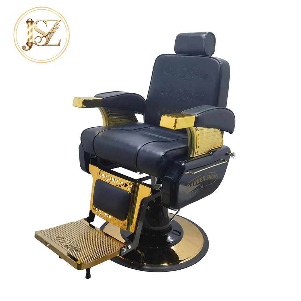Premium Barber Salon Gear Solid Chrome Frame Soft Black Leather Seat