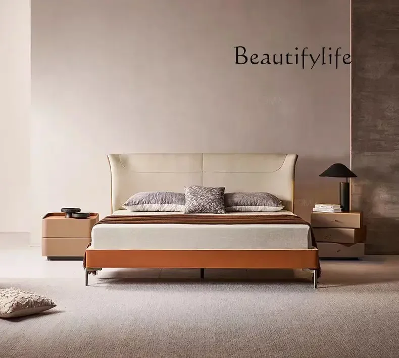 طاولة بجانب السرير دوارة من الخشب الصلب الإيطالي البسيط من NN W، طاولة بجانب السرير لغرفة النوم الراقية، خزانة بسيطة من حبوب الجوز