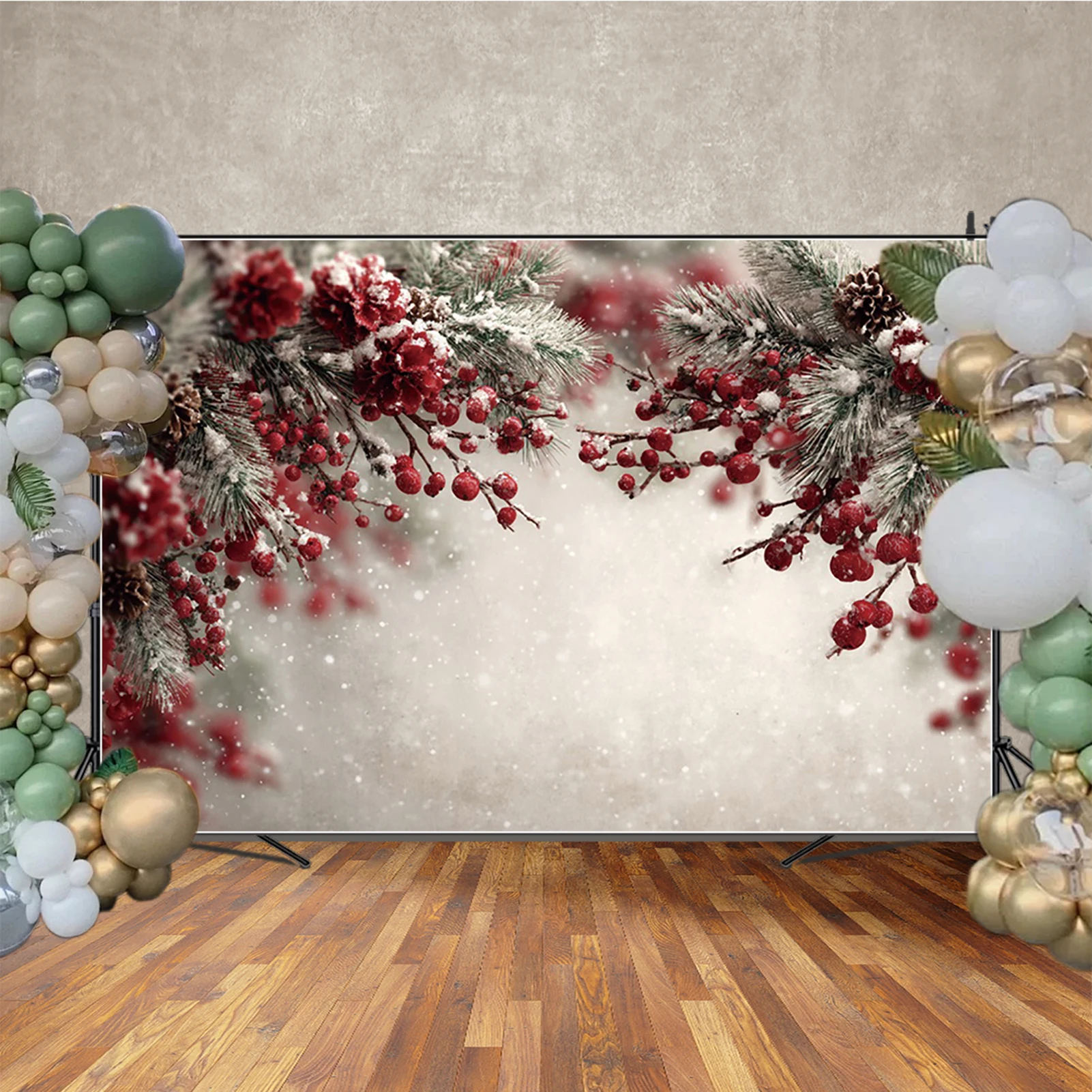 MOON.QG クリスマス装飾写真撮影の背景森サンタ暖炉背景ポートレート子供 Photozone 新年小道具