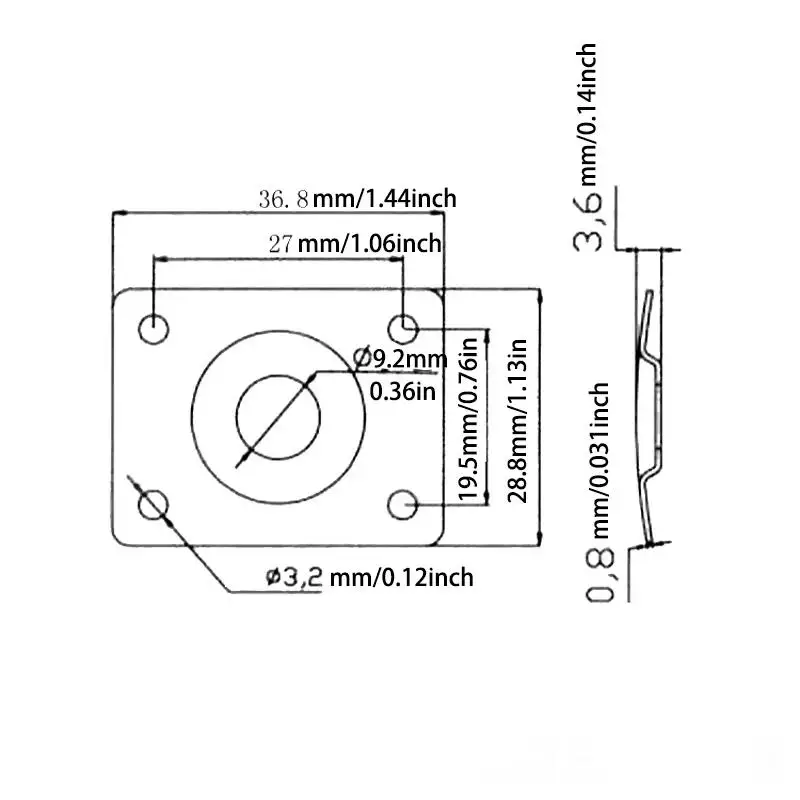 Square Metal Guitar Output Jack Socket Cover Essential Guitar Repair Replacement Part for Luthiers Hobbyists DIY Use