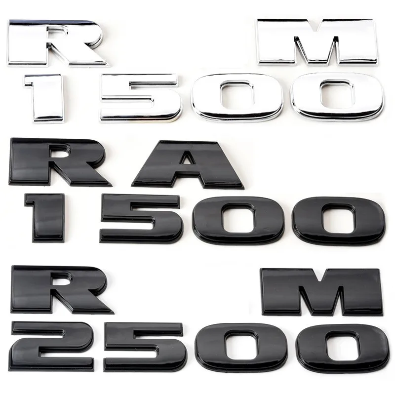 For Ram 1500 2500 3500 Emblem Nameplate Badge Logo Auto Accessories Body Side Rear Trunk Ram Emblem Door Fender Decal Stickers
