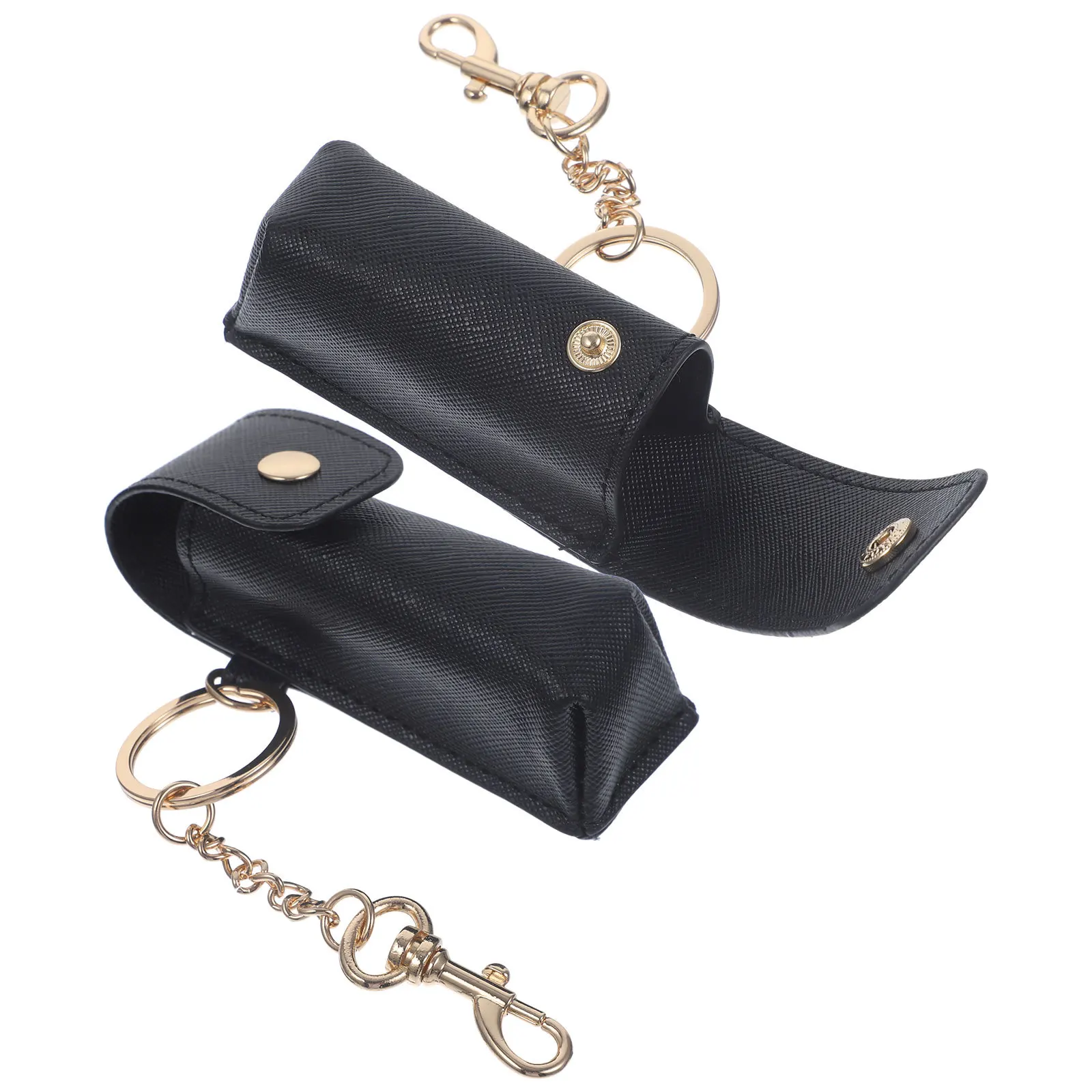 Porta portachiavi per rossetto da 2 pezzi Robusto clip per balsamo per labbra Custodia per organizer per donna Porta rossetto per donna nera