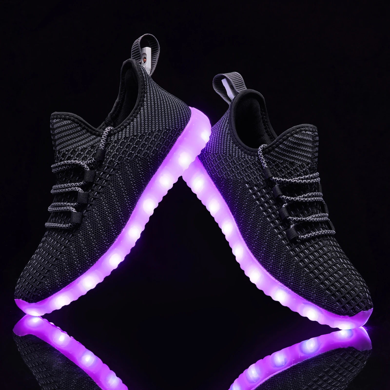 Tägliche Freizeitschuhe für Herren, Schuhe mit schillernden Lichtern, atmungsaktive Mesh-Laufschuhe, weiche und bequeme Herrenschuhe – Detail 9