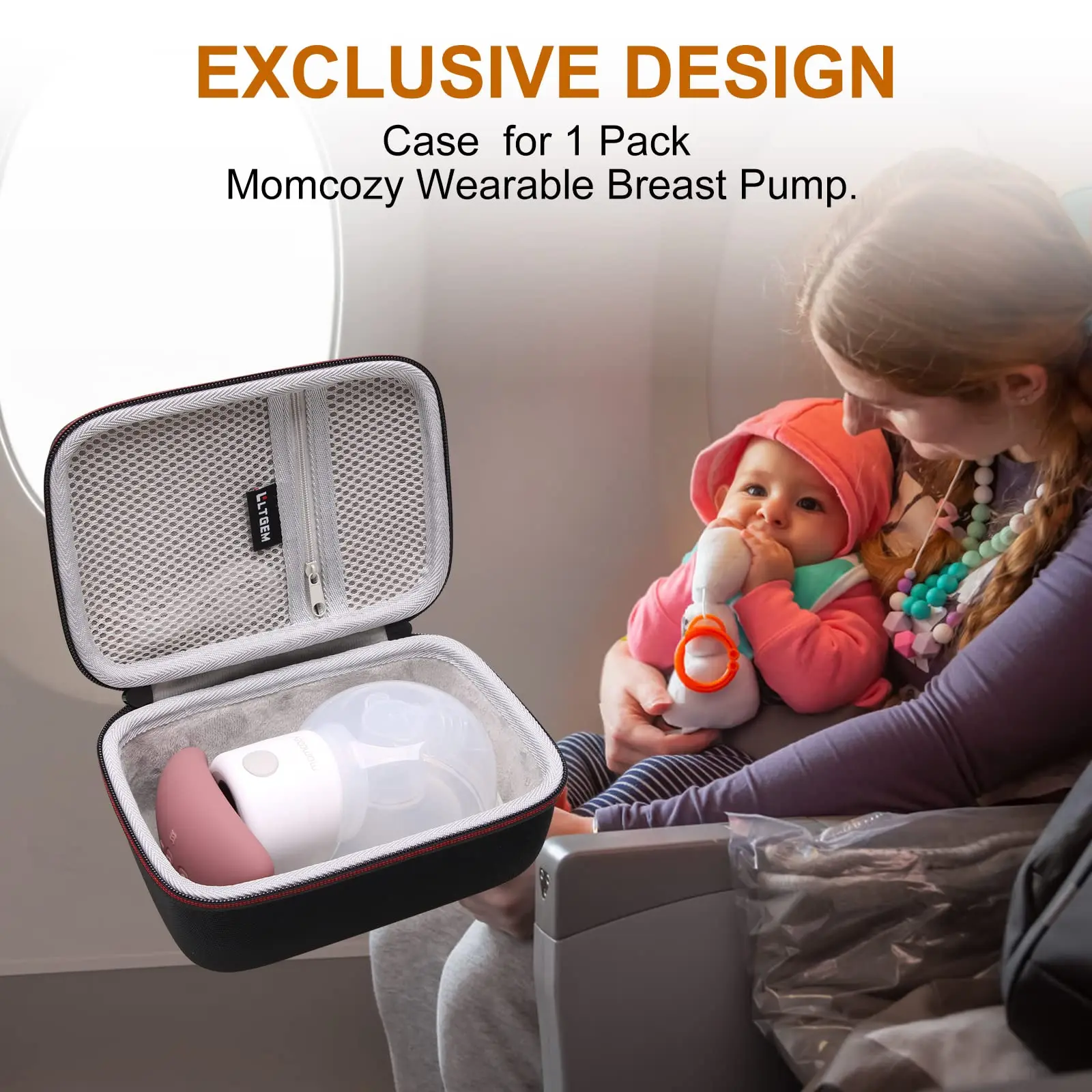 EVA Hard Case for Momcousy Wearable Breast Pump Momcozy Warming Lactation Massager 2-in-1 Protective Carrying Storage Bag