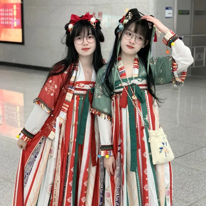 

Chinese Style Hanfu Sets Women Ancient Costume Floral Print Elegant Fairy Cosplay Costumes Oriental Traditional Princess Dresses