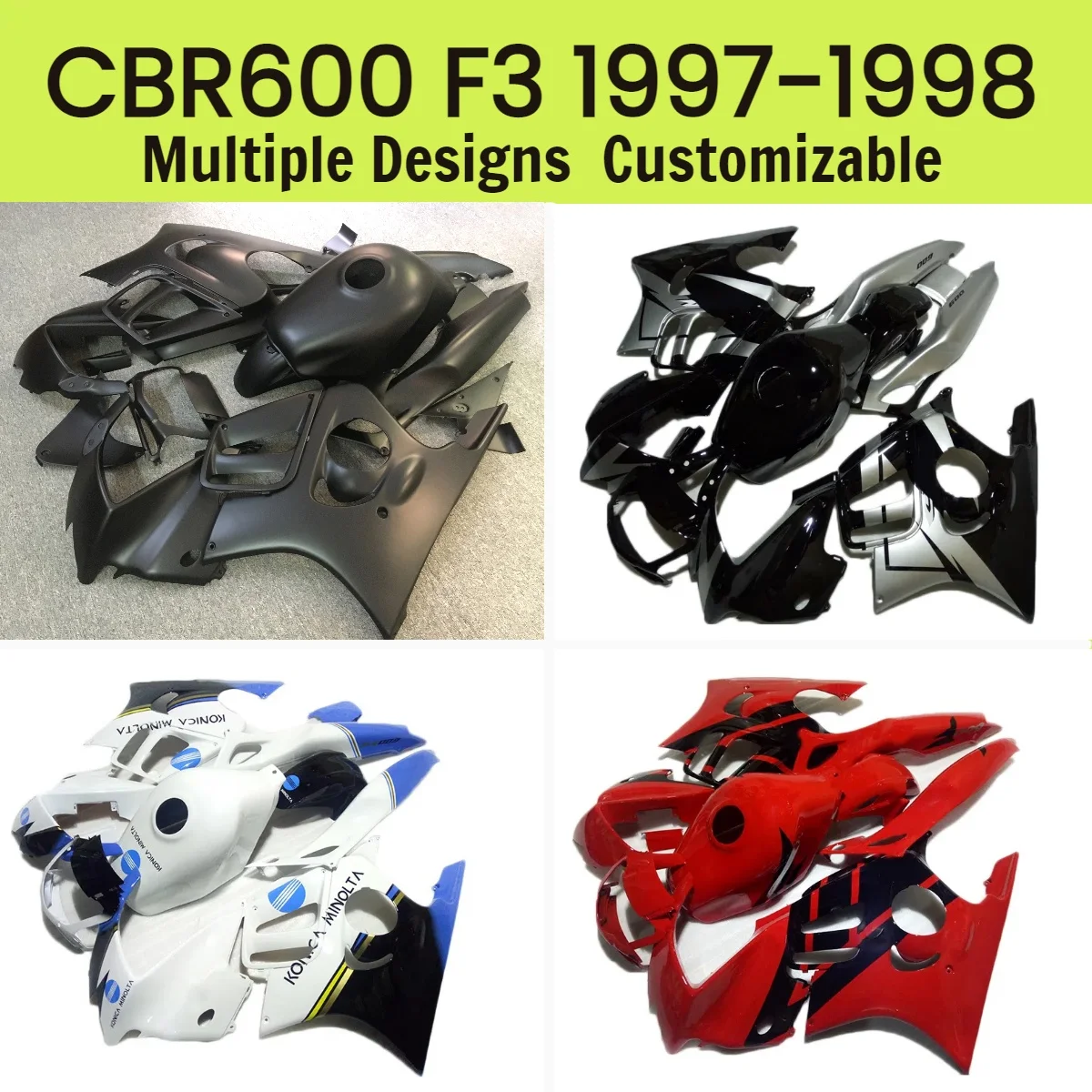 

Для Honda CBR600F3 1997 1998 обтекатели кузова CBR 600 F3 97 98 ABS инъекционный комплект обтекателя кузова мотоцикла
