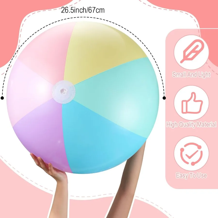 12 Uds. Pelotas de playa inflables Pastel a granel Color Pastel Jumbo pelotas de playa grandes Baby Shower cumpleaños verano natación fiesta Decorat