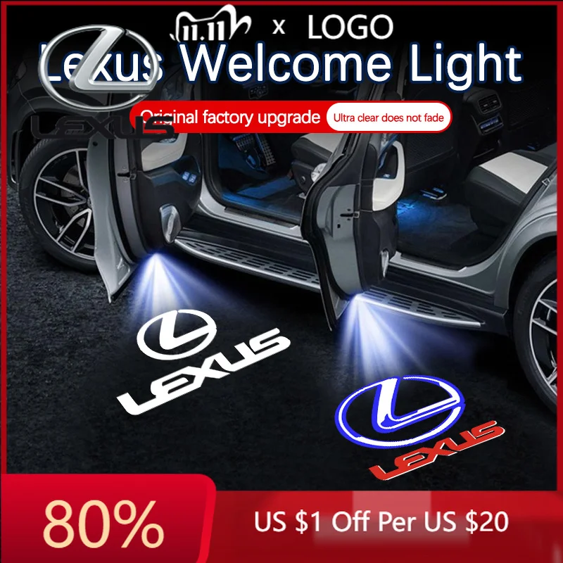 

2026 Hot Interior Stickers For LEXUS IS FSPORT IS250 IS300 IS350 UX UX300h UX260h UX200 LED Car Door Welcome Logo Projector Ghos