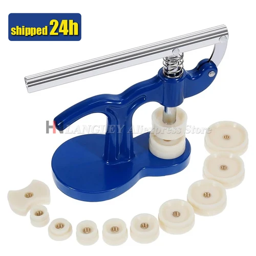 Juego de herramientas de prensa trasera de reloj, troqueles de ajuste antideslizante, caja de reloj de nailon, Kit de herramientas de reparación de relojes más cercano para relojero, 12 Uds., venta al por mayor