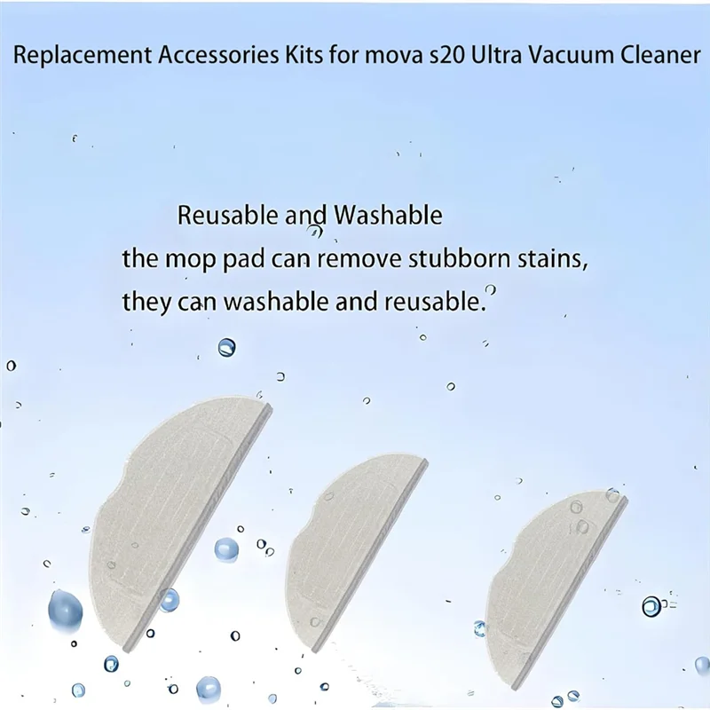 A98I-For Mova S20 Ultra طقم استبدال المكنسة الكهربائية-فرشاة رئيسية فرشاة جانبية فلتر Hepa ممسحة وسادة كيس لجميع الغبار ملحقات أجزاء #4