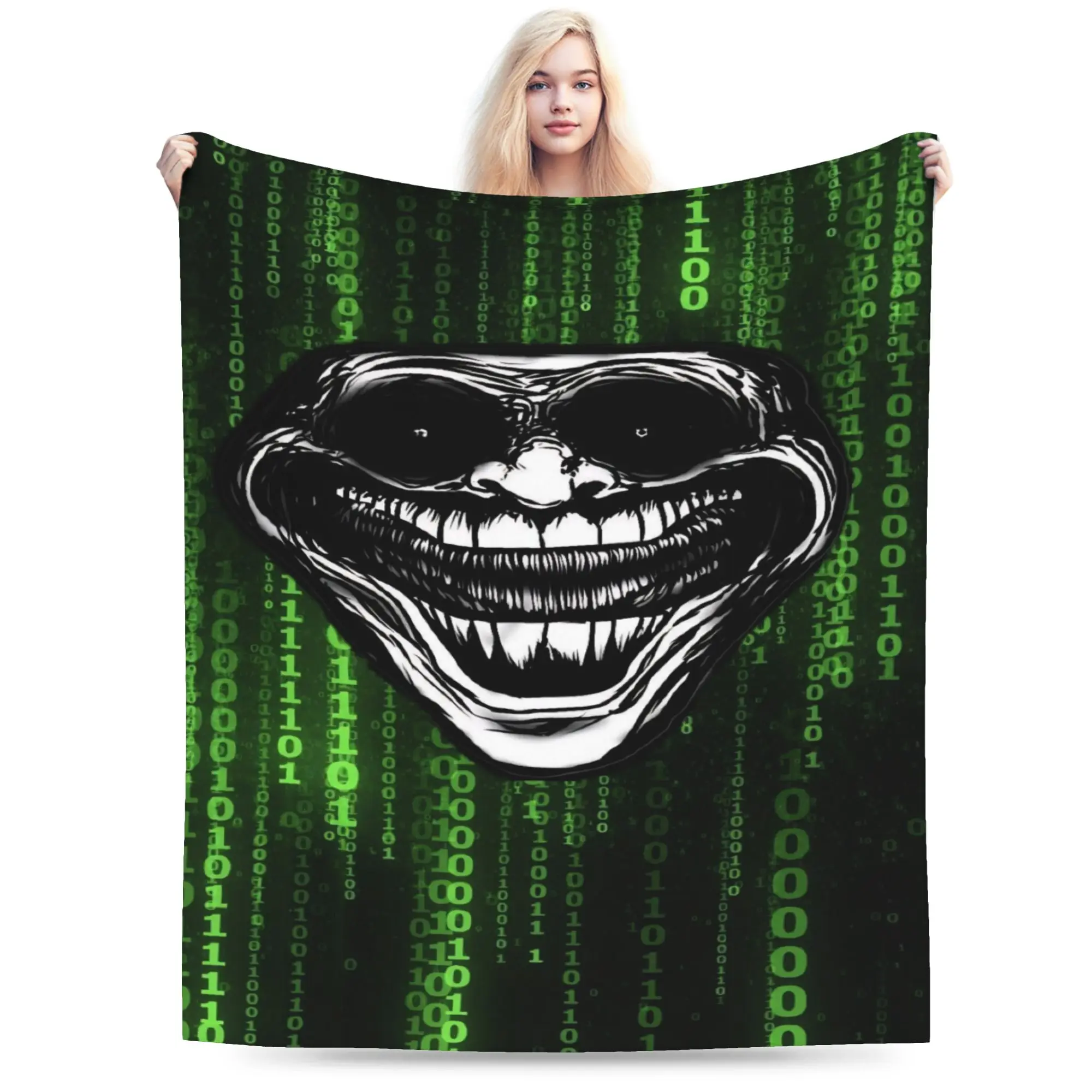 Funny Trollface  Blankets Ultra-Soft Velvet Relax Present  Throw Blanket Plush Thin Quilt