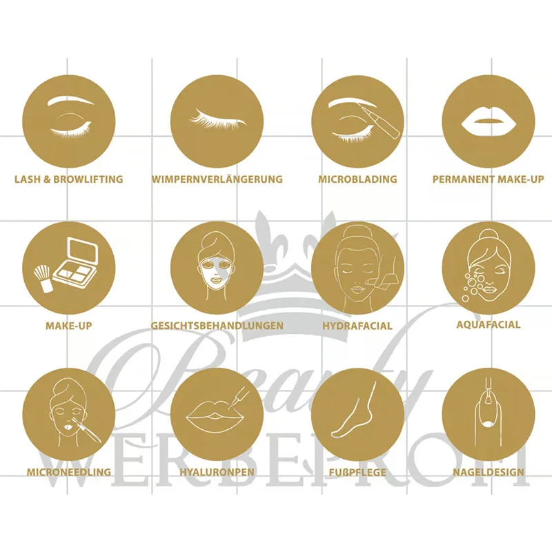 25x25cm Fensteraufkleber / CUSTOM Icons / Schaufensterbeschriftung Spa Beauty Salon sticker Self Adhesive And Detachable 4D31