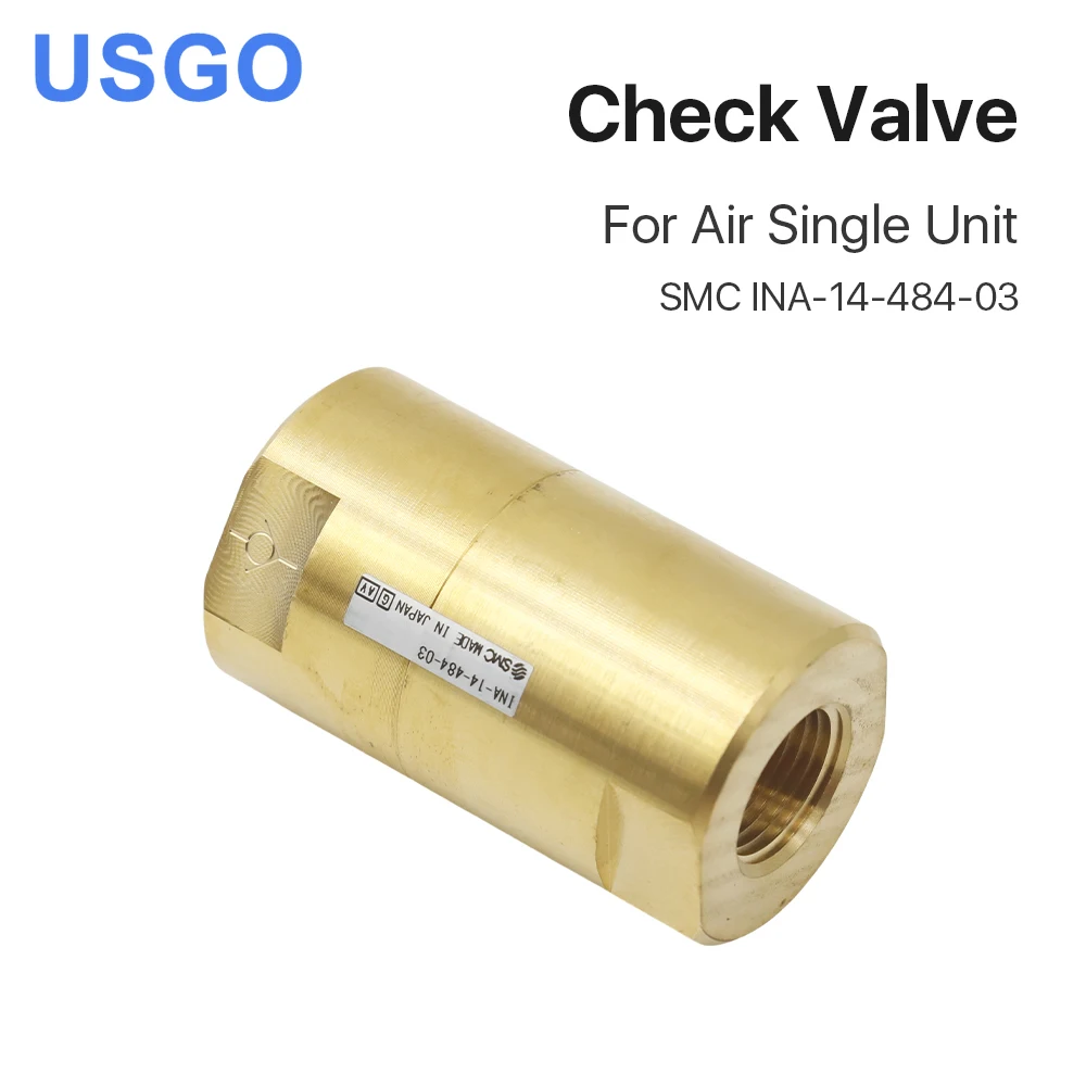 USGO SMC High Pressure Brass Check Valve INA-14-484-03 28mm 1.5Mpa Poof Pressure for Laser Cutting Machine Compressed Air