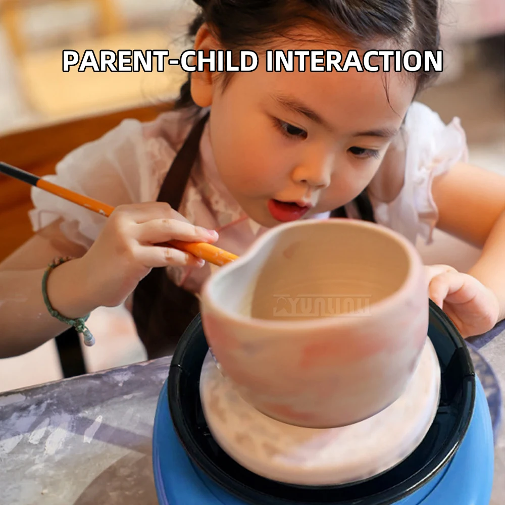 Mini Pottery Machine,Home Kids Learning Macaron Simple Round Mini Clay Throwing Machine, Clay Throwing Machine