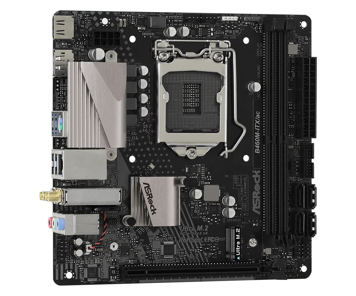 B460 Mini-ITX マザーボード ASRock B460M-ITX/AC マザーボード LGA