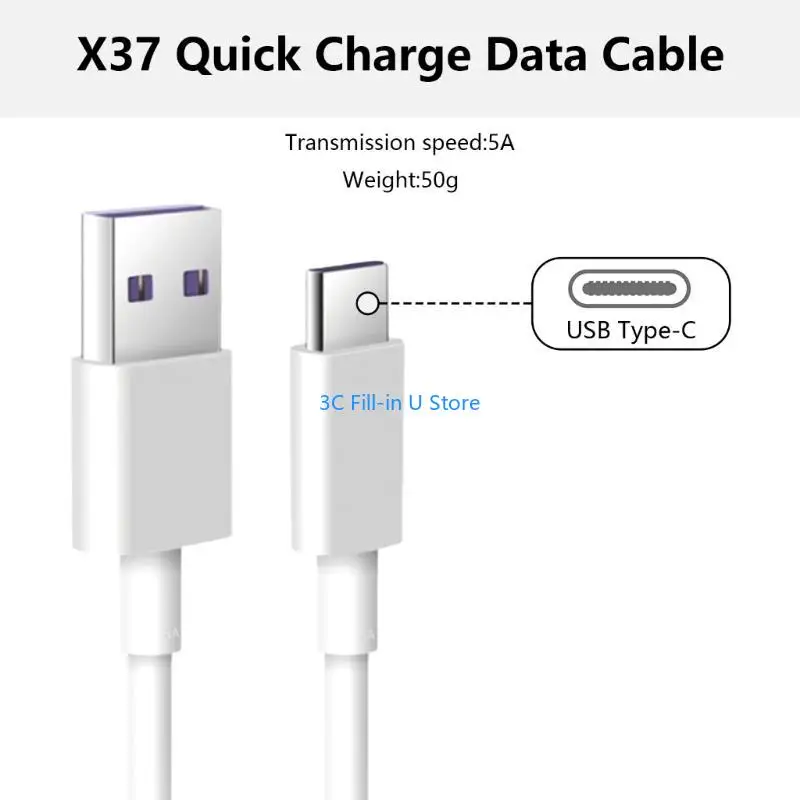 G8TA شحن الكابلات السريع سلك 5A الحالي الذكور USB إلى خط الموصل من النوع C