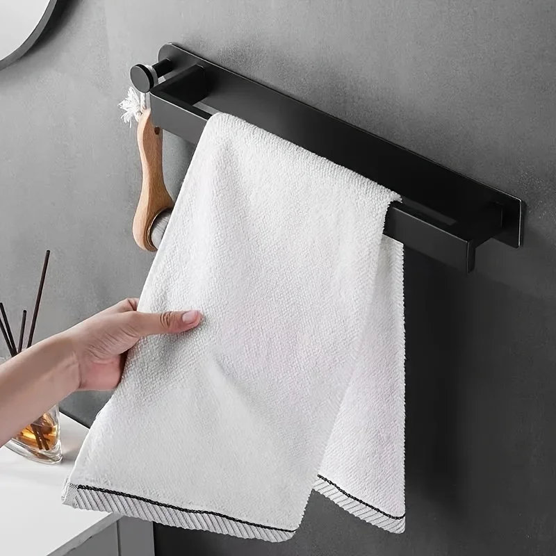 

Stainless Steel Towel Rack No Need for Drilling or Nailing Single-pole Bathroom Hardware Towel Hanging Rack Creative Towel Bar