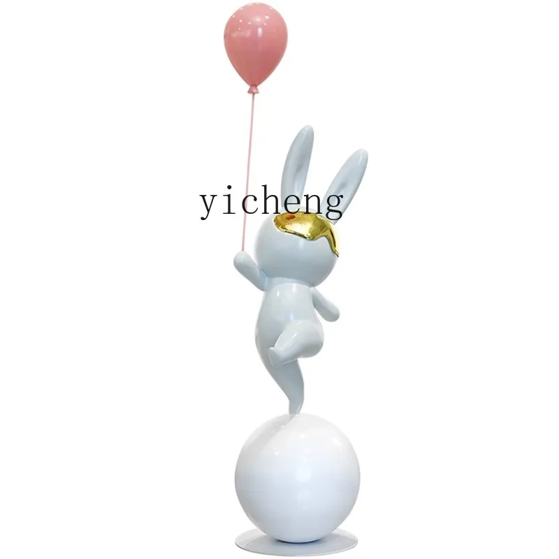 

YY Balloon Rabbit Cartoon GRP Sculpture Floor Ornaments Hall Decorations