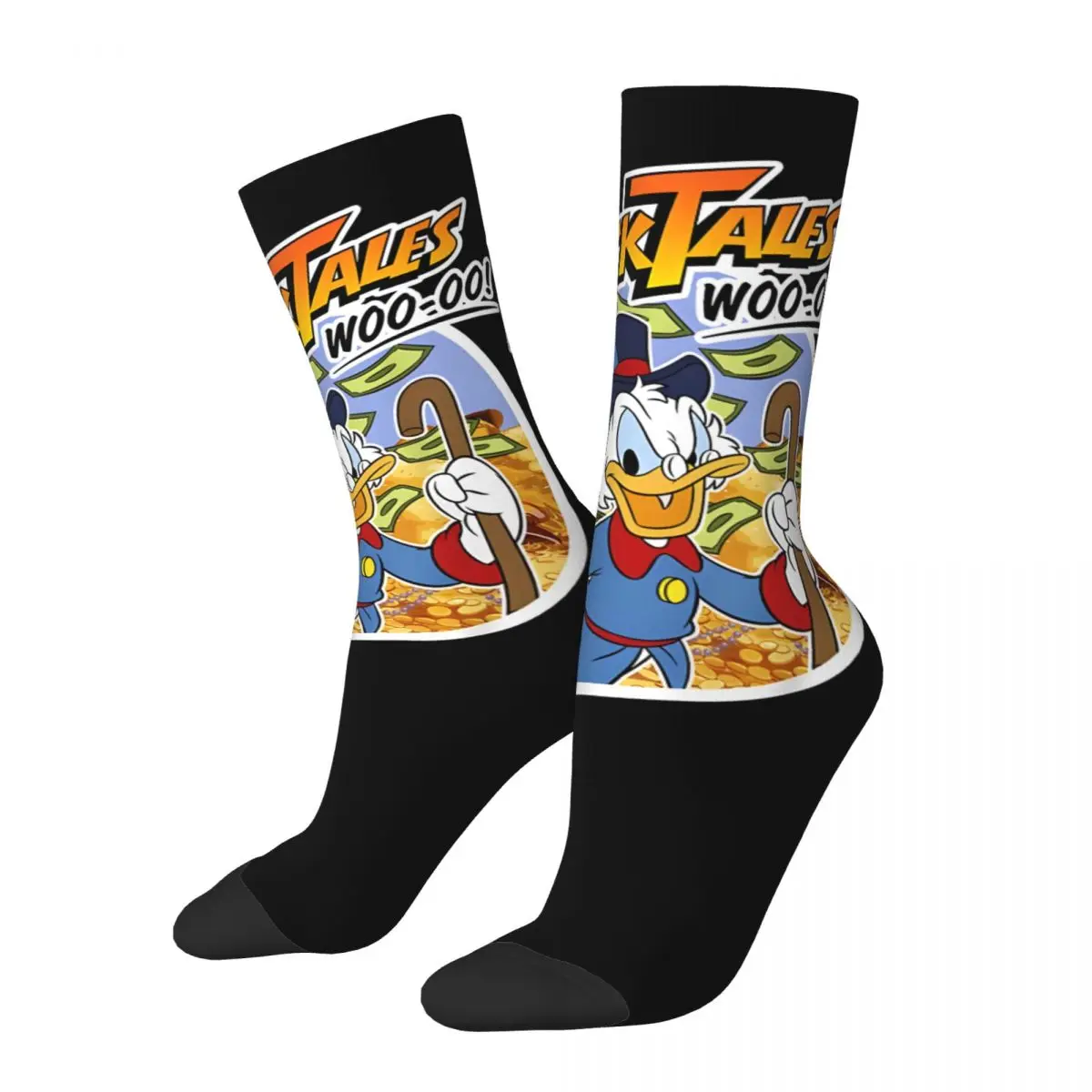 

Hip Hop Vintage Disney Crazy Men's compression Socks Unisex Donald Duck Street Style Seamless Printed Funny Novelty Happy Crew