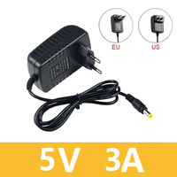 Power Supply 5V 3A AC 100V 220V  DC 5V 2A 3000mA Converter Adapter EU US Plug 5.5mm x 2.1-2.5mm for LED CCTV