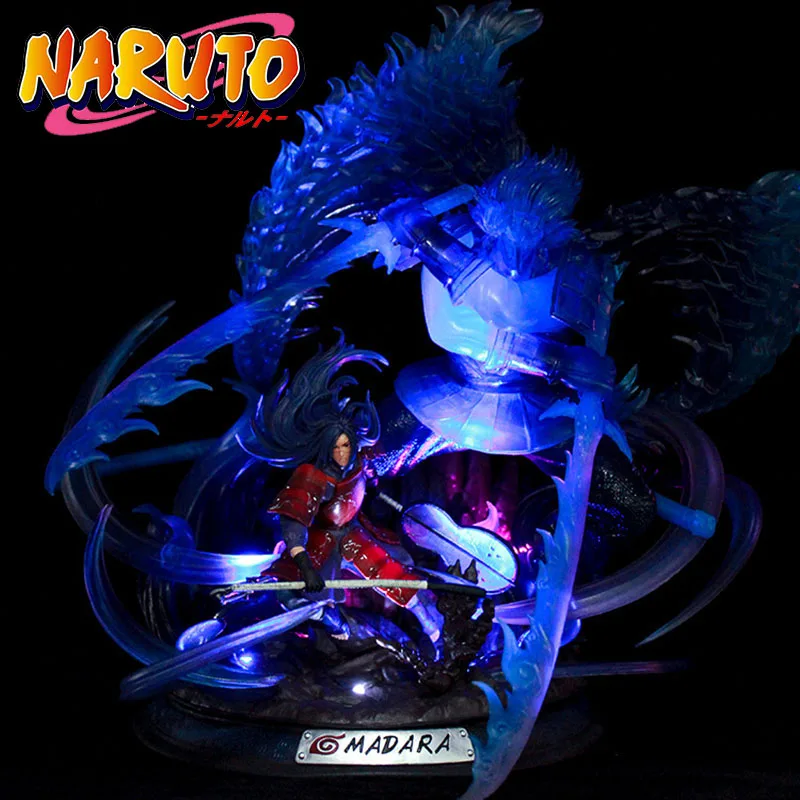 36cm NARUTO Susanoo Uchiha Madara GK Japanese Anime PVC Action Figure Toy Statue With Light Collectible Model Doll Gifts