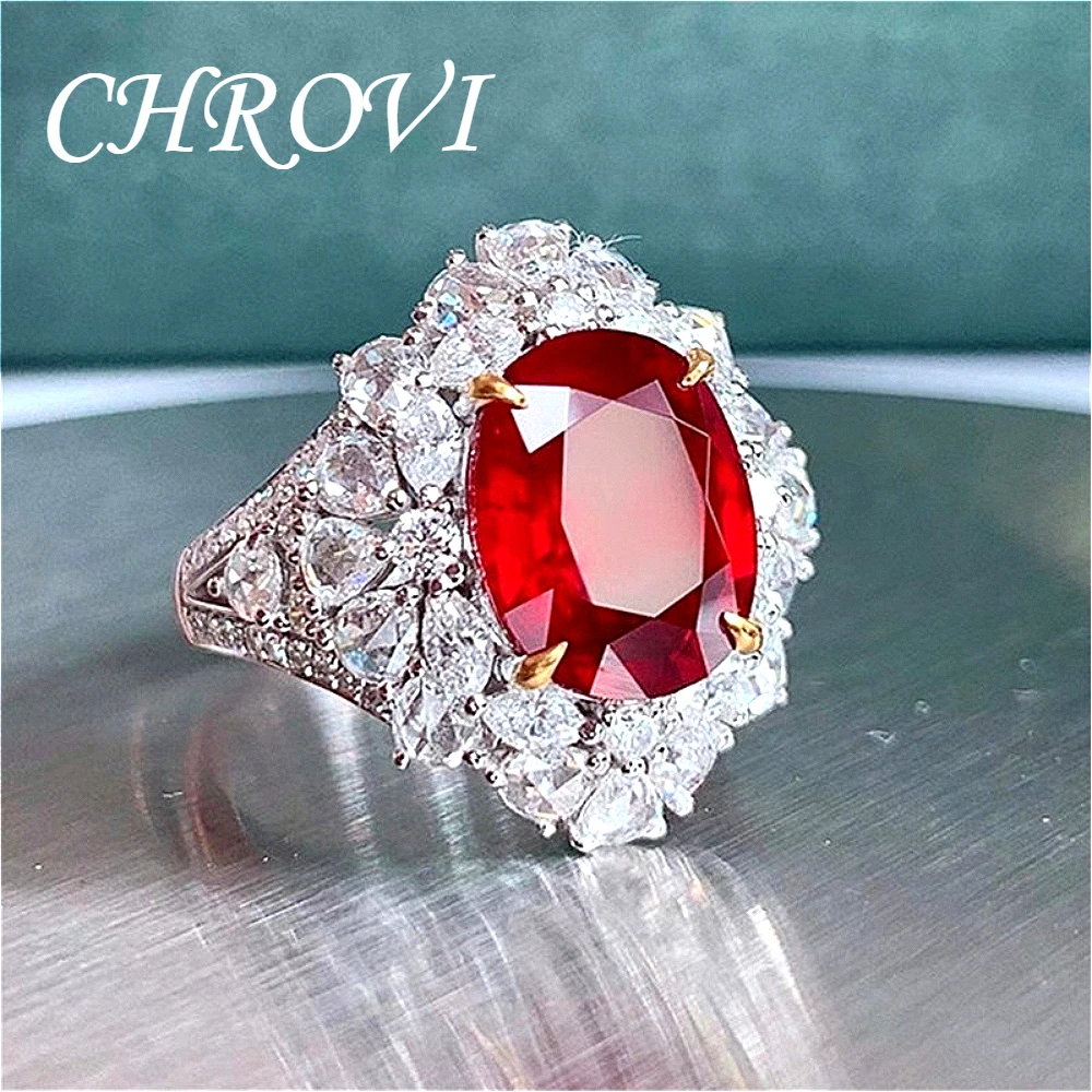 Modischer 925er Sterlingsilber-Ring mit hochwertigem Rubin in Farbseparation für Damen – Eleganter Edelstein-Fingerring – Detail 4