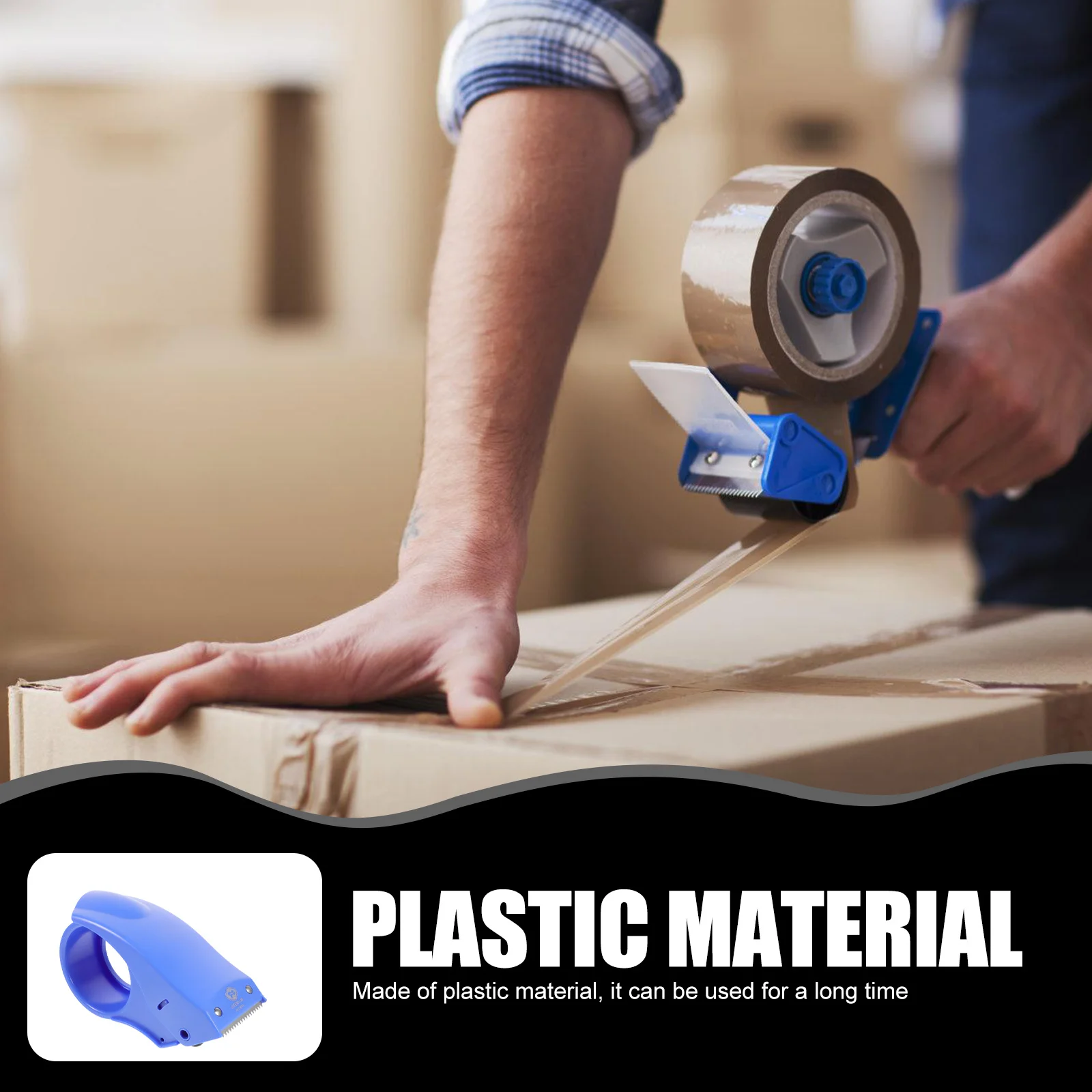 

2Pcs Heavy Duty Handheld Tape Dispenser Long Lasting Comfortable Grip for Sealing Handheld Tape Dispenser Warehouse Tool